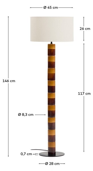Stojacia lampa s textilným tienidlom (výška 146 cm) Mavran – Kave Home