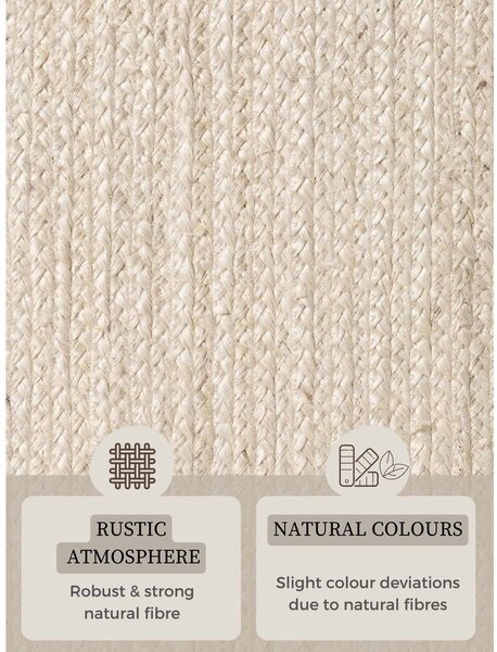 Obojstranný/ručne tkaný jutový koberec v svetloprírodnej farbe 160x230 cm Braided – Hanse Home
