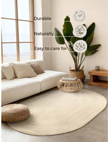 Obojstranný/ručne tkaný jutový koberec v svetloprírodnej farbe 160x230 cm Braided – Hanse Home