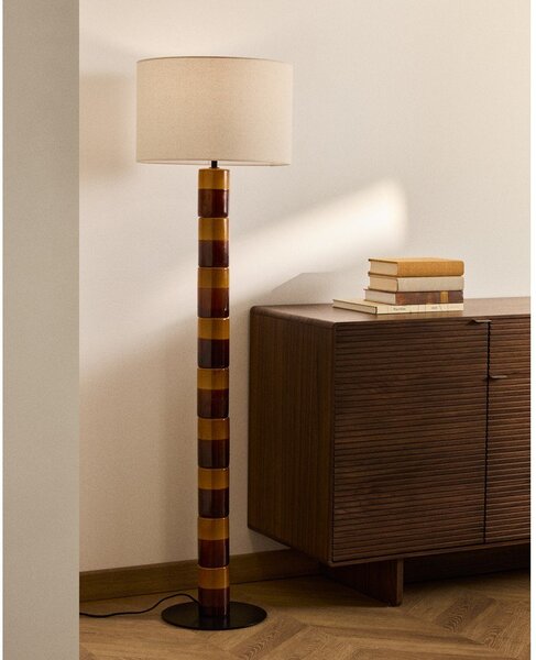 Stojacia lampa s textilným tienidlom (výška 146 cm) Mavran – Kave Home