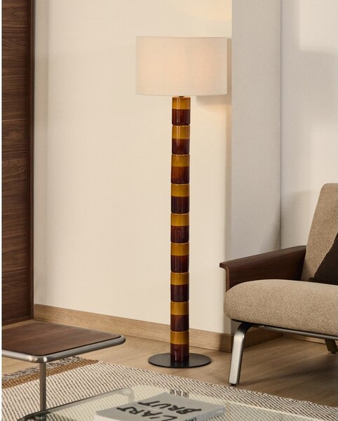 Stojacia lampa s textilným tienidlom (výška 146 cm) Mavran – Kave Home