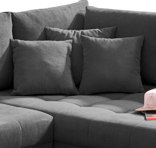 ROHOVÁ SEDAČKA, textil, kompozitné drevo, antracitová MID.YOU - Sedačky, Online Only