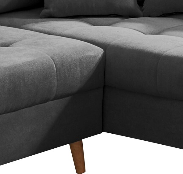 ROHOVÁ SEDAČKA, textil, kompozitné drevo, antracitová MID.YOU - Sedačky, Online Only