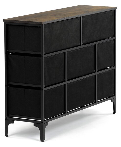 Autronic - Komoda s 8 zásuvkami, 103x30x77 - AUK-W2104 BK AKCE NOVINKA
