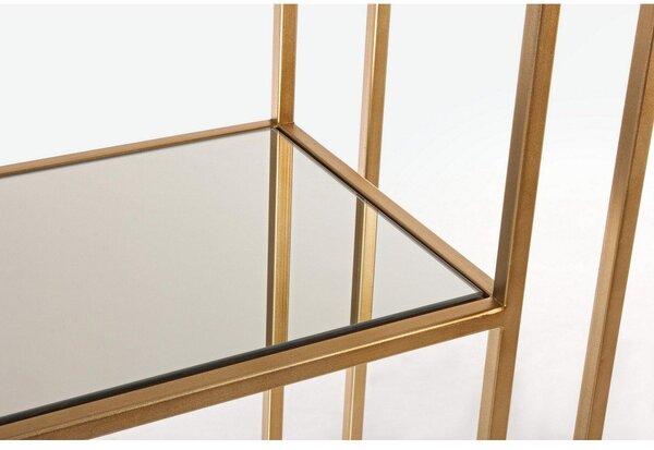 Oceľová knižnica v zlatej farbe 68x172,5x28 cm Elenor – Bizzotto