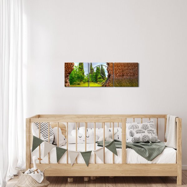 Obraz - Záhrada Eden (s hodinami) (90x30 cm)