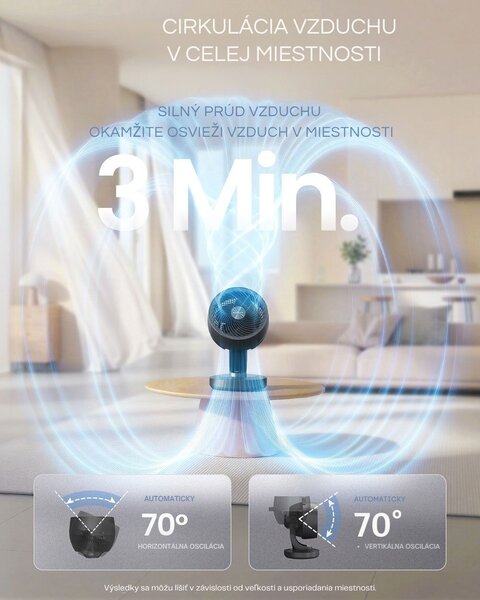 Cirkulačný ventilátor FLOW s diaľkovým ovládaním, čierny SongmicsHome
