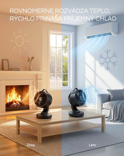 Cirkulačný ventilátor FLOW s diaľkovým ovládaním, čierny SongmicsHome