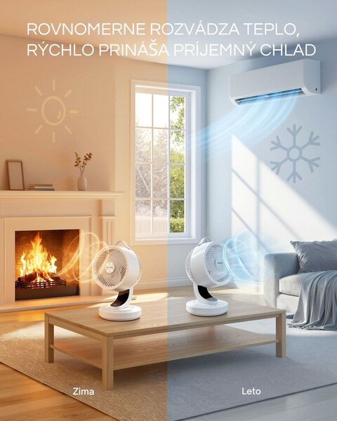 Cirkulačný ventilátor FLOW s diaľkovým ovládaním, biely SongmicsHome