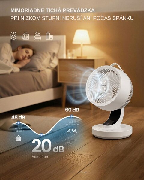 Cirkulačný ventilátor FLOW s diaľkovým ovládaním, biely SongmicsHome