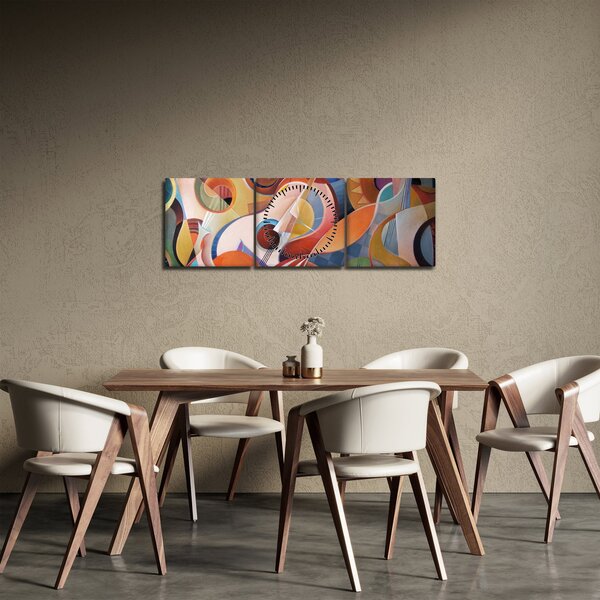 Obraz - Hudobný abstrakt (s hodinami) (90x30 cm)