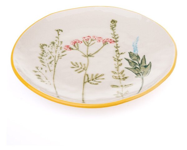 Biely dezertný porcelánový tanier ø 21 cm Flower Garden – Dakls