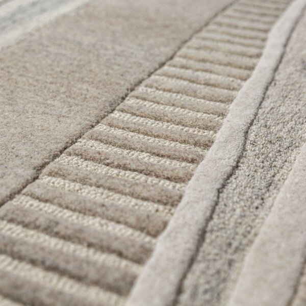 Sivobéžový ručne tkaný vlnený koberec 160x230 cm Lira – Flair Rugs