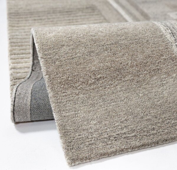 Sivobéžový ručne tkaný vlnený koberec 160x230 cm Lira – Flair Rugs