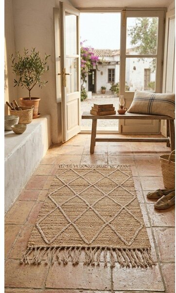 Ručne tkaný jutový koberec v prírodnej farbe 60x90 cm Shaila – Yes Everyday