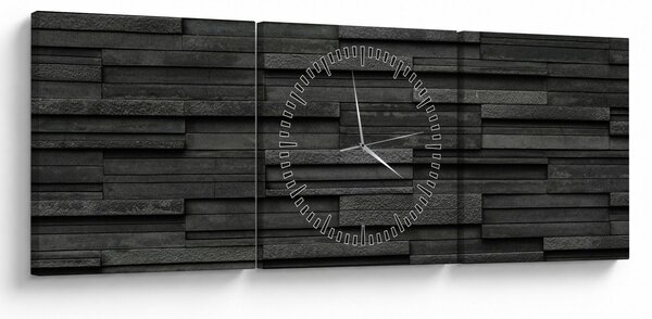 Obraz - Kamenná textúra (s hodinami) (90x30 cm)