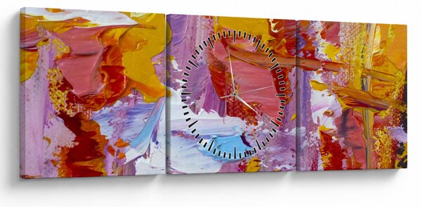Obraz - Olejomaľba (s hodinami) (90x30 cm)