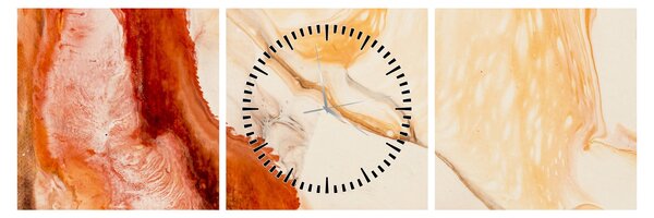 Obraz - Abstraktná maľba (s hodinami) (90x30 cm)