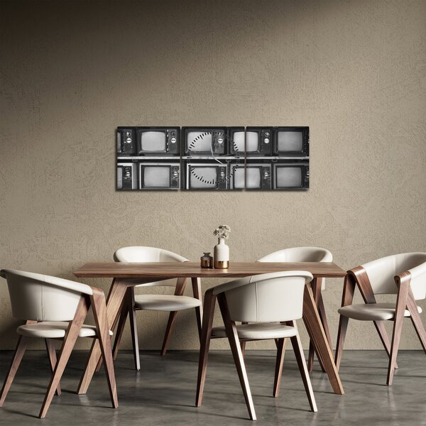 Obraz - Retro televízie (s hodinami) (90x30 cm)