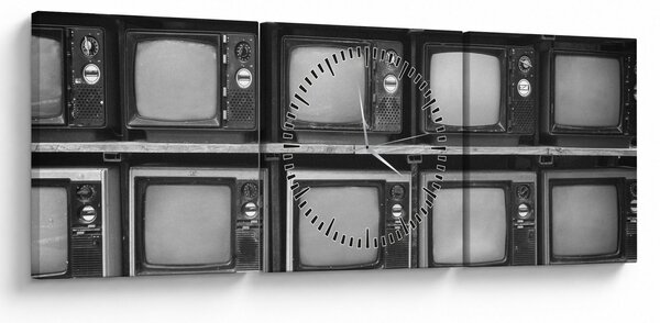 Obraz - Retro televízie (s hodinami) (90x30 cm)