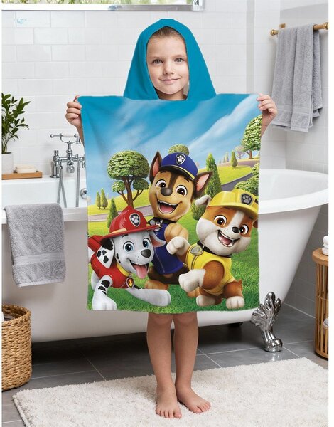 Bavlnené detské pončo veľkosť 3-8 rokov Paw Patrol – Jerry Fabrics