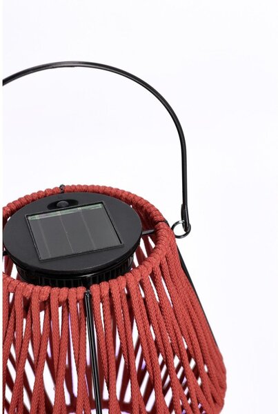 Červený LED lampáš so solárnym panelom (výška 17 cm) Juny – Yes Everyday