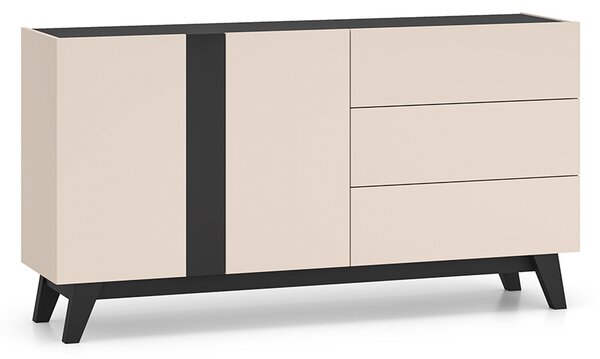 Kombinovaná komoda CHARLOTTE - kašmír / čierna