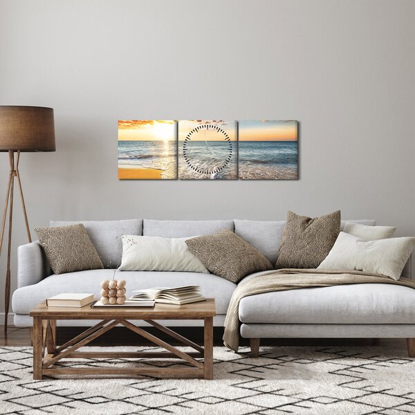 Obraz - Východ slnka (s hodinami) (90x30 cm)