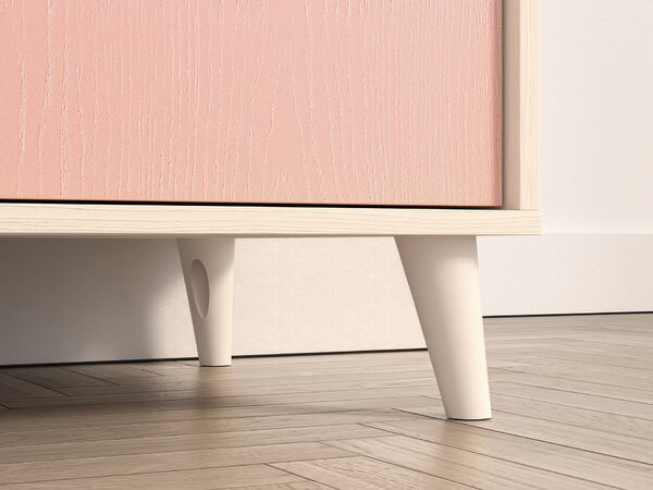 Dvojdverová šatníková skriňa 80 cm OLIVIA - béžová / ružová
