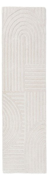 Slonovinový ručne tkaný vlnený behúň 60x230 cm Zen Garden – Flair Rugs