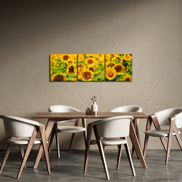 Obraz - Slnečnica (s hodinami) (90x30 cm)