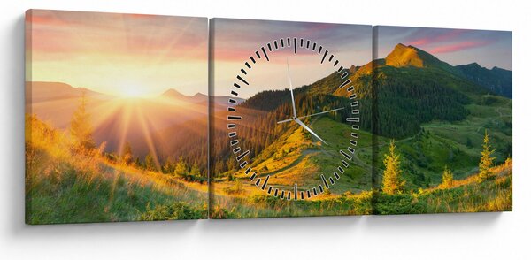 Obraz - Letná krajina (s hodinami) (90x30 cm)