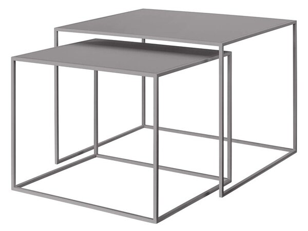 Sivé kovové konferenčné stolíky v súprave 2 ks 50x60 cm Fera – Blomus