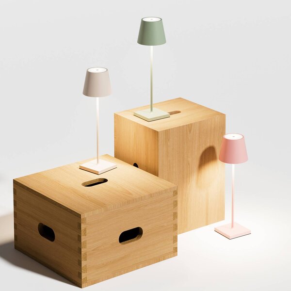 Nuindie LED dobíjacia stolová lampa, USB-C, béžová, IP54, stmievateľná, Krémová / jantárovo žltá, Obývacia izba / jedáleň, Hliník, Moderný, Stojacie svietidlo
