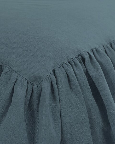 Prehoz Linen Frilly 160 x 210cm smaragdový