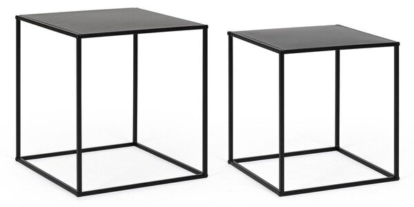 Čierne kovové konferenčné stolíky v súprave 2 ks 38x38 cm Alrik – Yes Everyday