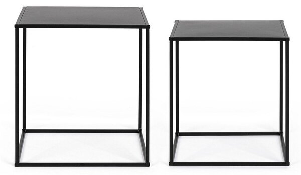 Čierne kovové konferenčné stolíky v súprave 2 ks 38x38 cm Alrik – Yes Everyday