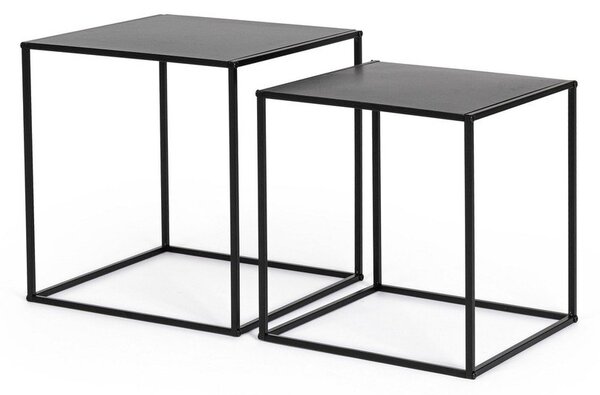 Čierne kovové konferenčné stolíky v súprave 2 ks 38x38 cm Alrik – Yes Everyday