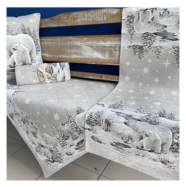 Vianočný gobelínový obrus na stôl Ľadový medveď Chenille 1245 Farba Viacfarebná Rozmery 50x40 cm