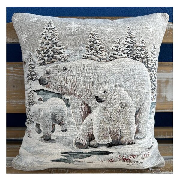 Vianočná gobelínová obliečka na vankúš 42x42 cm Chenille 1245 Farba Viacfarebná Rozmery 42x42 cm