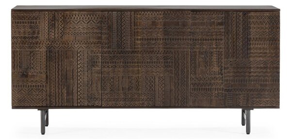 Tmavohnedá komoda z mangového dreva 160x75x40 cm Kalai – MOME