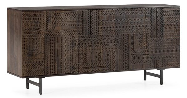 Tmavohnedá komoda z mangového dreva 160x75x40 cm Kalai – MOME