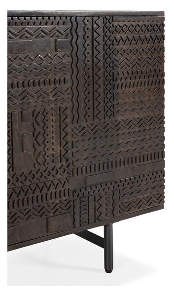 Tmavohnedá komoda z mangového dreva 160x75x40 cm Kalai – MOME