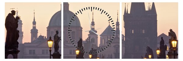 Obraz - Karlov most (s hodinami) (90x30 cm)
