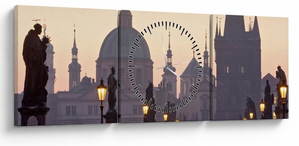 Obraz - Karlov most (s hodinami) (90x30 cm)