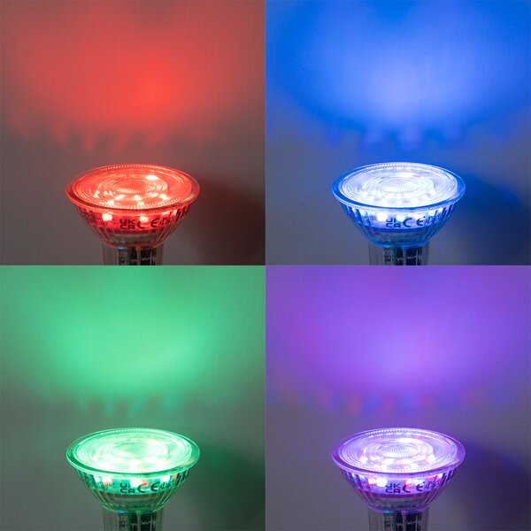 Sada 5 inteligentných GU10 LED žiaroviek Jasných RGBW 4,5W 350 lm 2700-6000K