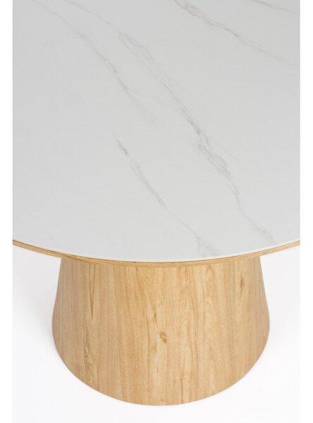 Okrúhly jedálenský stôl s doskou z kameňa ø 115 cm Almira – White Label