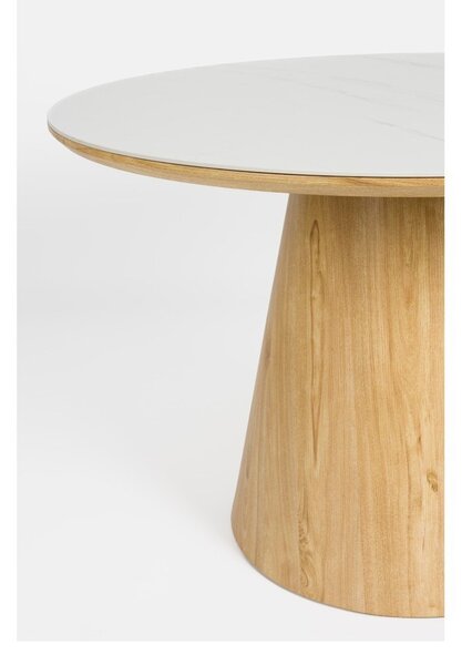 Okrúhly jedálenský stôl s doskou z kameňa ø 115 cm Almira – White Label