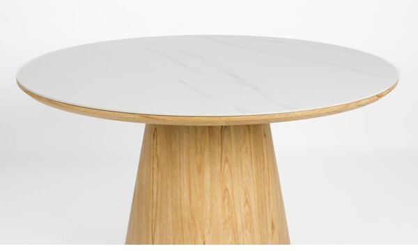 Okrúhly jedálenský stôl s doskou z kameňa ø 115 cm Almira – White Label