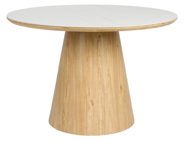 Okrúhly jedálenský stôl s doskou z kameňa ø 115 cm Almira – White Label